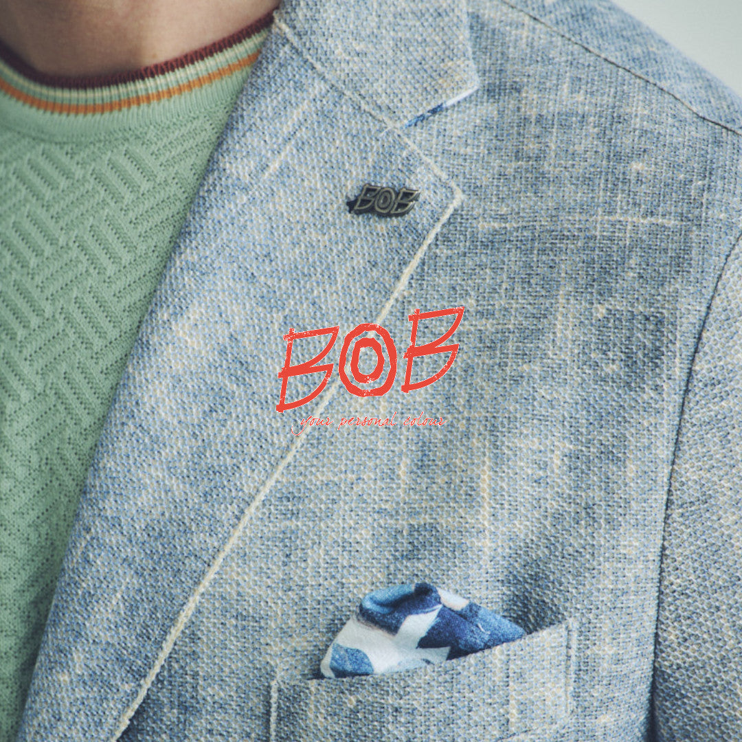 独自のプリント技法が描く“抜け感”。BOBのスラブメランジジャケットで春夏を彩る