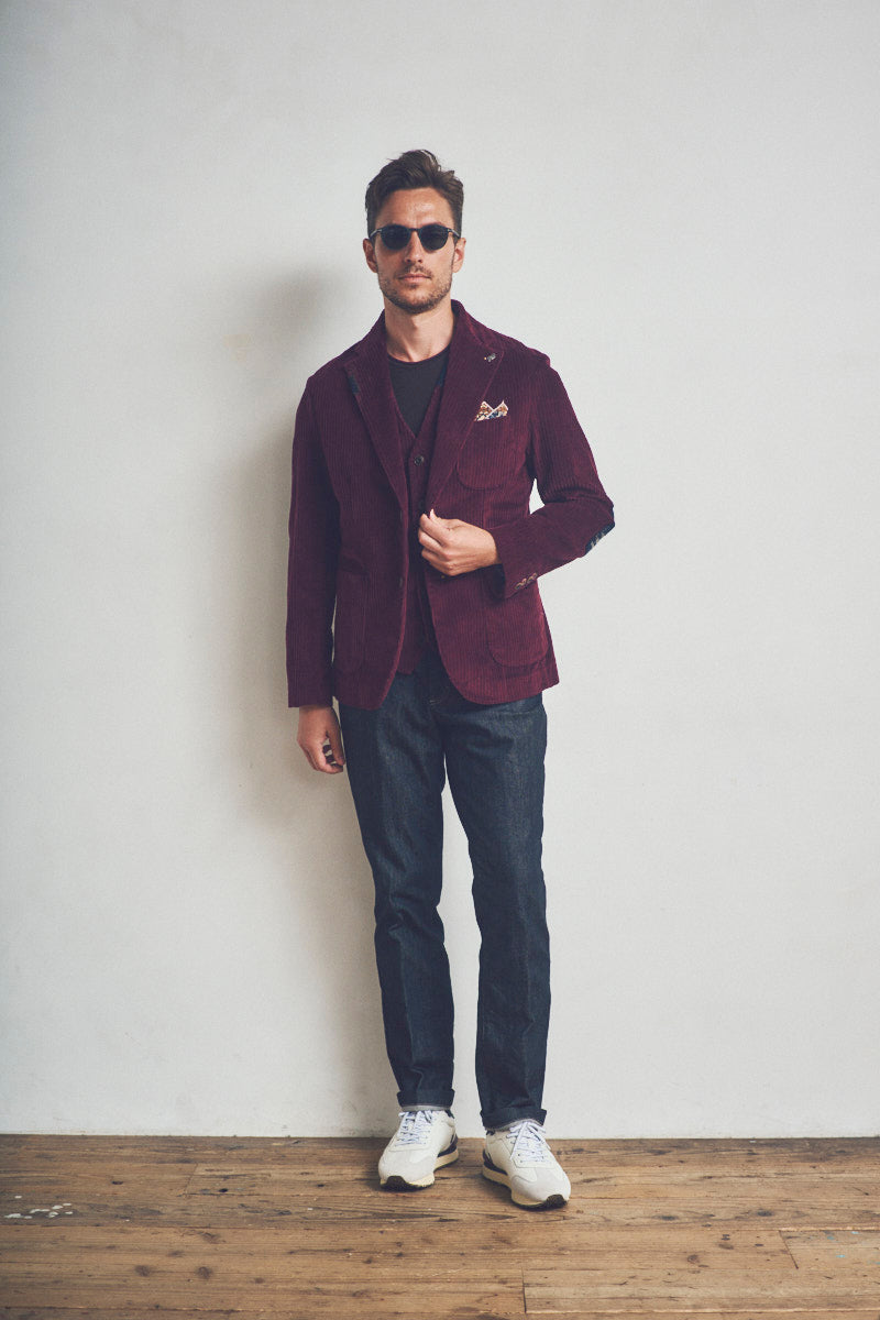 TACK118 コーデュロイマテリアル ジャケット  / Col:BORDEAUX