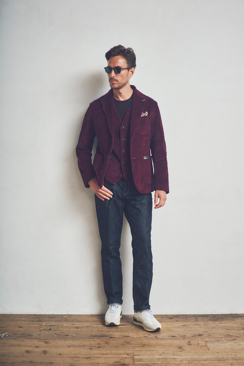 TACK118 コーデュロイマテリアル ジャケット  / Col:BORDEAUX