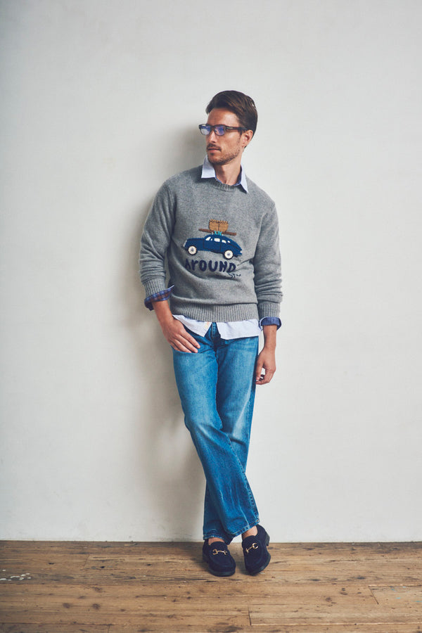 SCOTT ハンドステッチヴィンテージモチーフニット / COL:GRIGIO グレー系