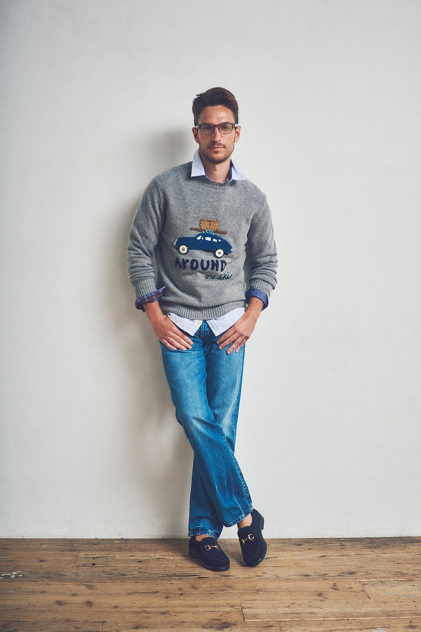 SCOTT ハンドステッチヴィンテージモチーフニット / COL:GRIGIO グレー系