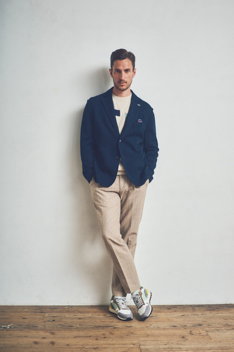 MI121 ミックスウィーブジャケット / Col:BLU ネイビー系