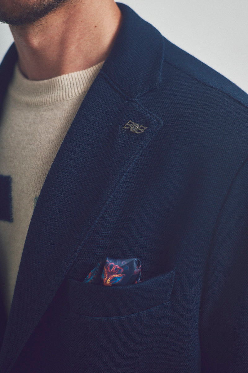 MI121 ミックスウィーブジャケット / Col:BLU ネイビー系