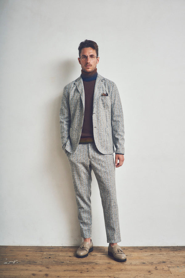 HARLOW203 シャドーストライプライトウールジャケット / Col:VAR1 グレー系