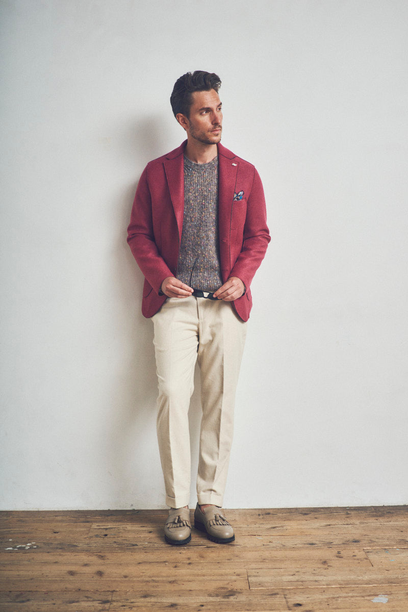 KI156 ボンディングジャケット / Col:LAMPONE ラズベリー