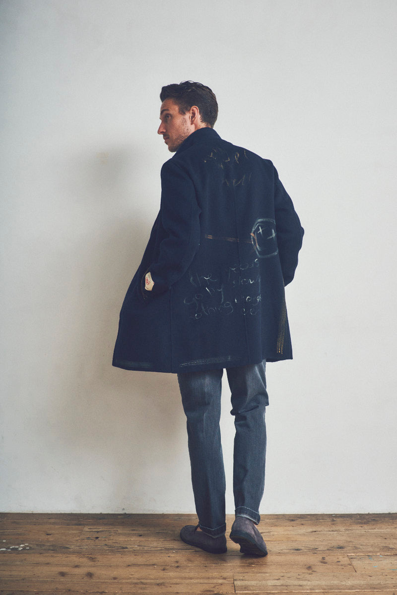 OPEN ハンドペイントデザインチェスターコート / COL:NOTTE ネイビー系