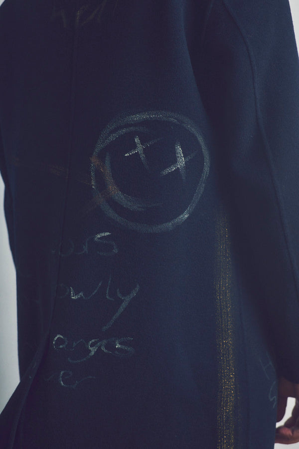 OPEN ハンドペイントデザインチェスターコート / COL:NOTTE ネイビー系