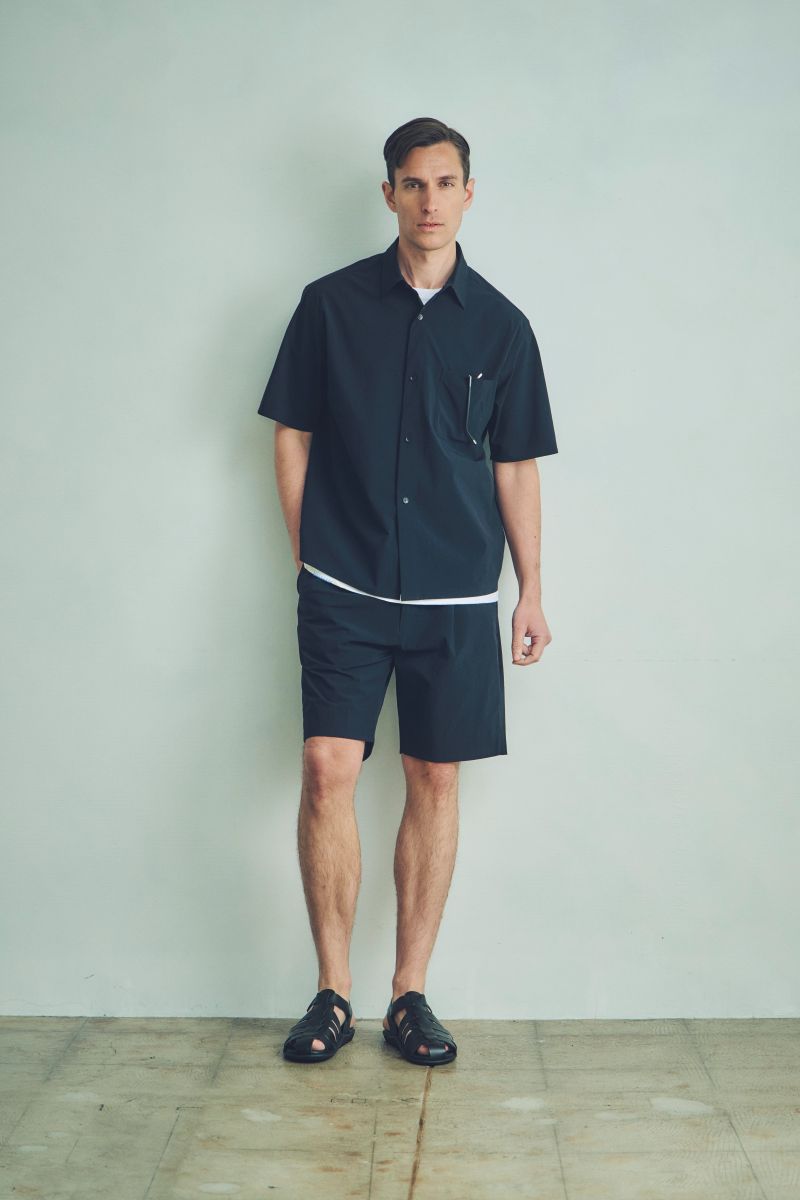 J-6 日本別注 "mateReco" モディファイド・テックシャツ / NERO ブラック