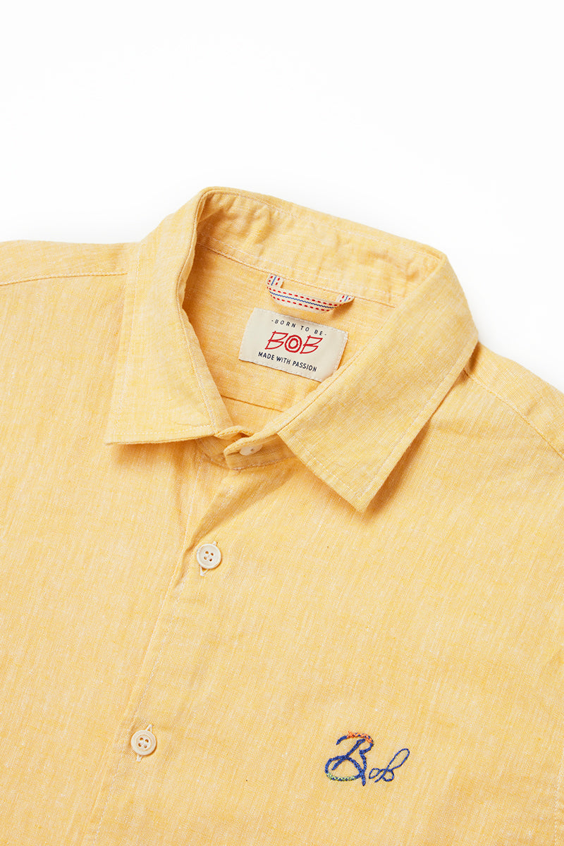 ワンポイントロゴハンドステッチシャツ / Col:GIALLO
