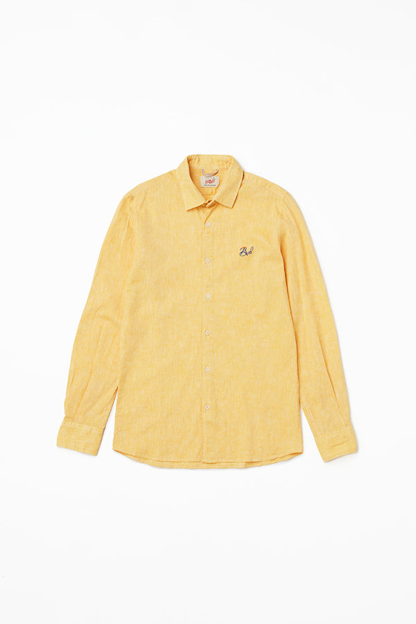 ワンポイントロゴハンドステッチシャツ / Col:GIALLO