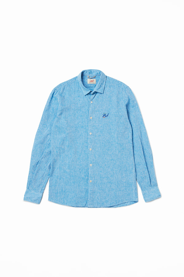 ワンポイントロゴハンドステッチシャツ / Col:AZZURO