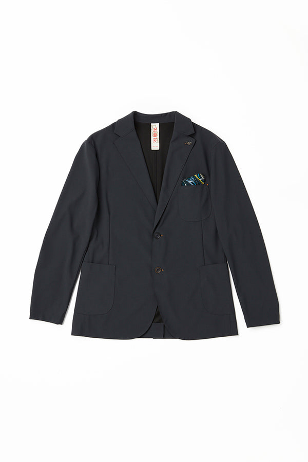 テクニカルファブリックストレッチジャケット / Col:NOTTE ネイビー系