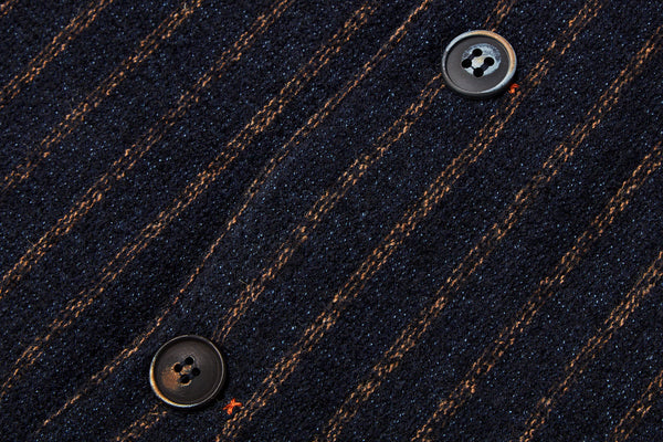 ピンストライプテクスチャードジャケット / Col:VAR1 ネイビー系