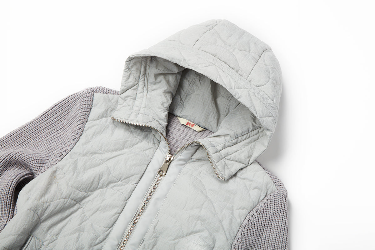 キルティングニットスリーブブルゾン / Col:GRIGIO