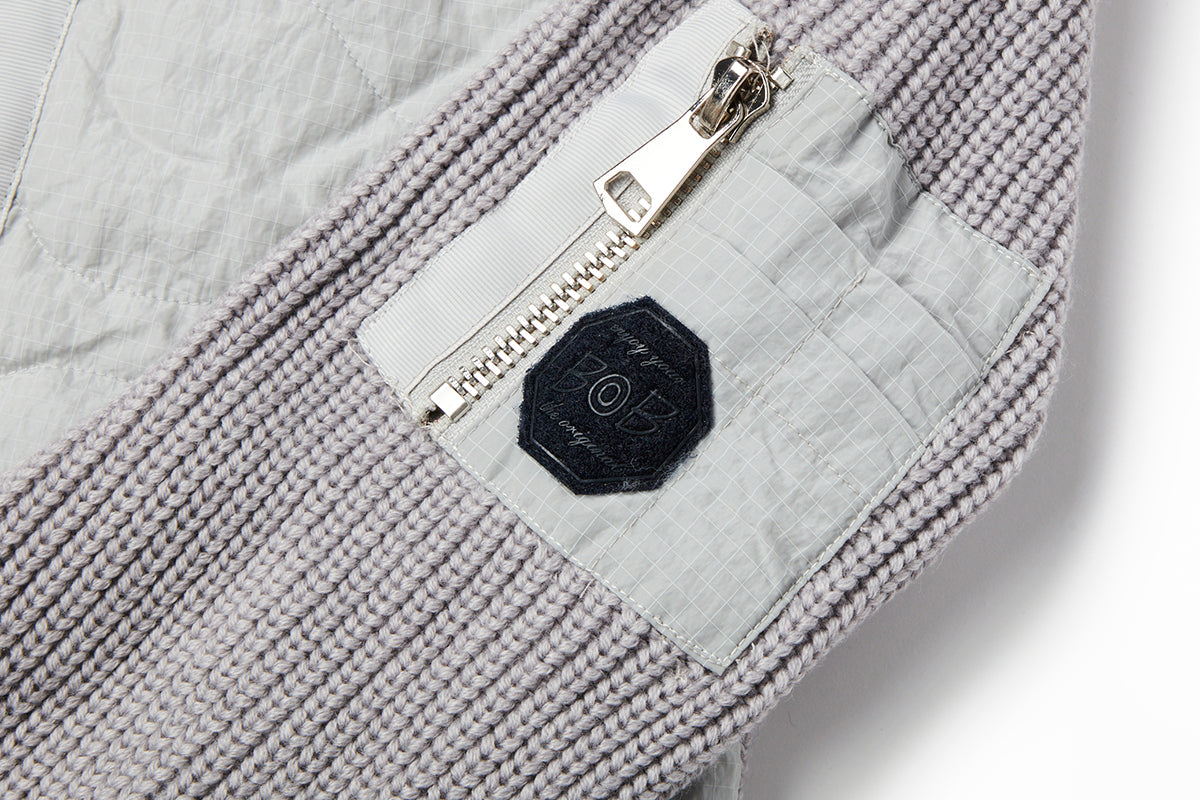 キルティングニットスリーブブルゾン / Col:GRIGIO