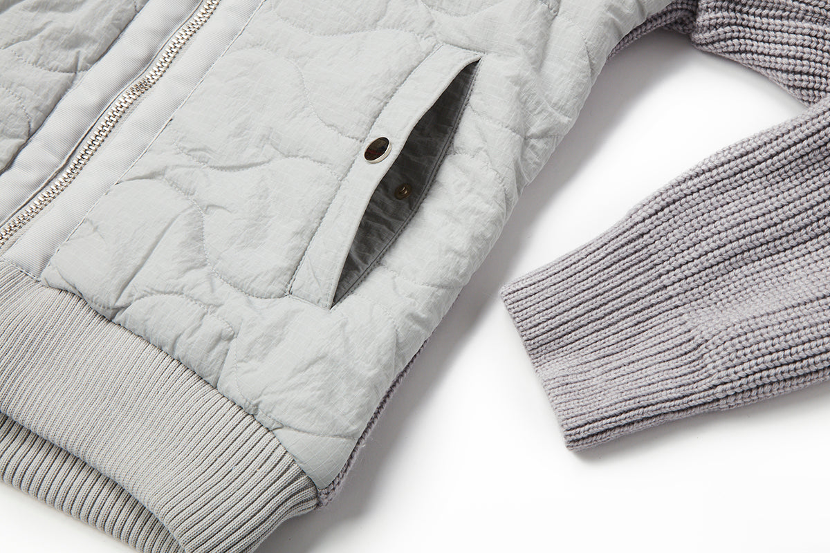 キルティングニットスリーブブルゾン / Col:GRIGIO