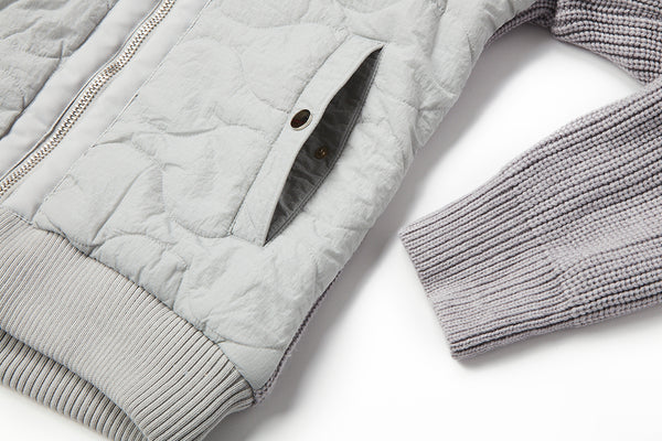 キルティングニットスリーブブルゾン / Col:GRIGIO