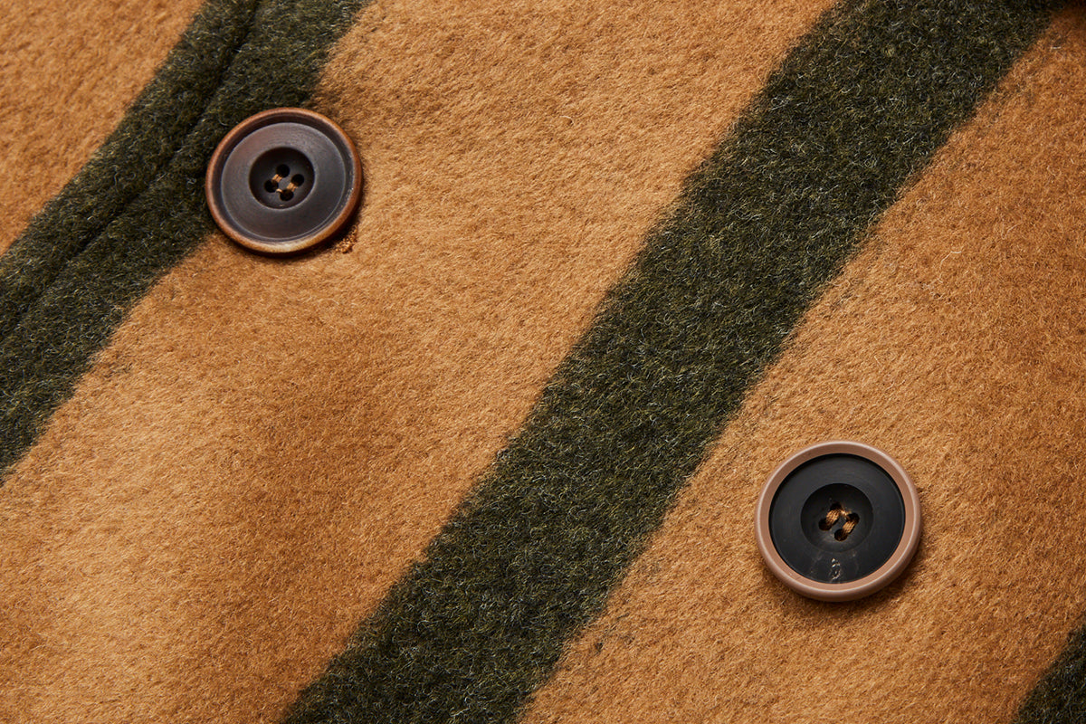 ストライプベルテッドコート / Col:VAR2 ベージュ系