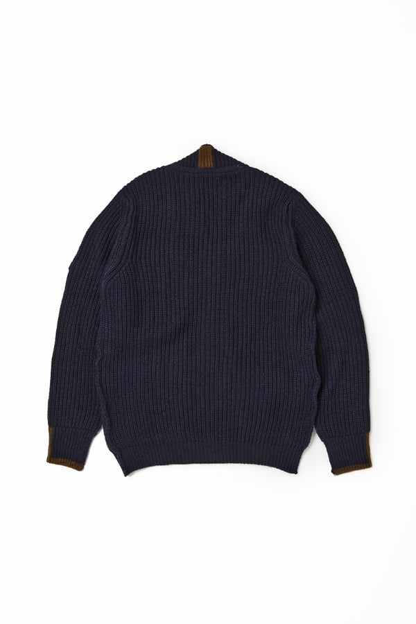 ミリタリーニットカーディガン / Col:BLU ネイビー系