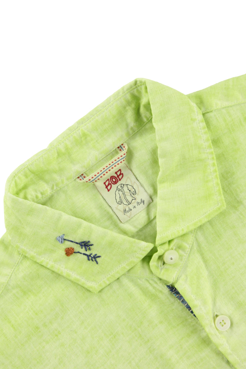 【24SS ARCHIVE ITEM】Embroidered Linen Shirt / Col:LIMONE イエロー