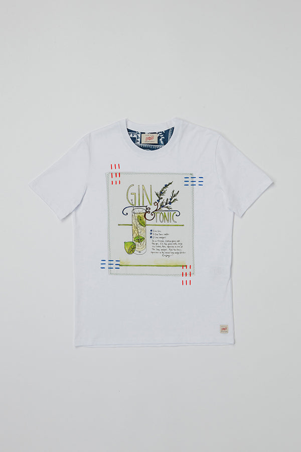 カクテルレシピデザインTシャツ / Col:BLU ネイビー