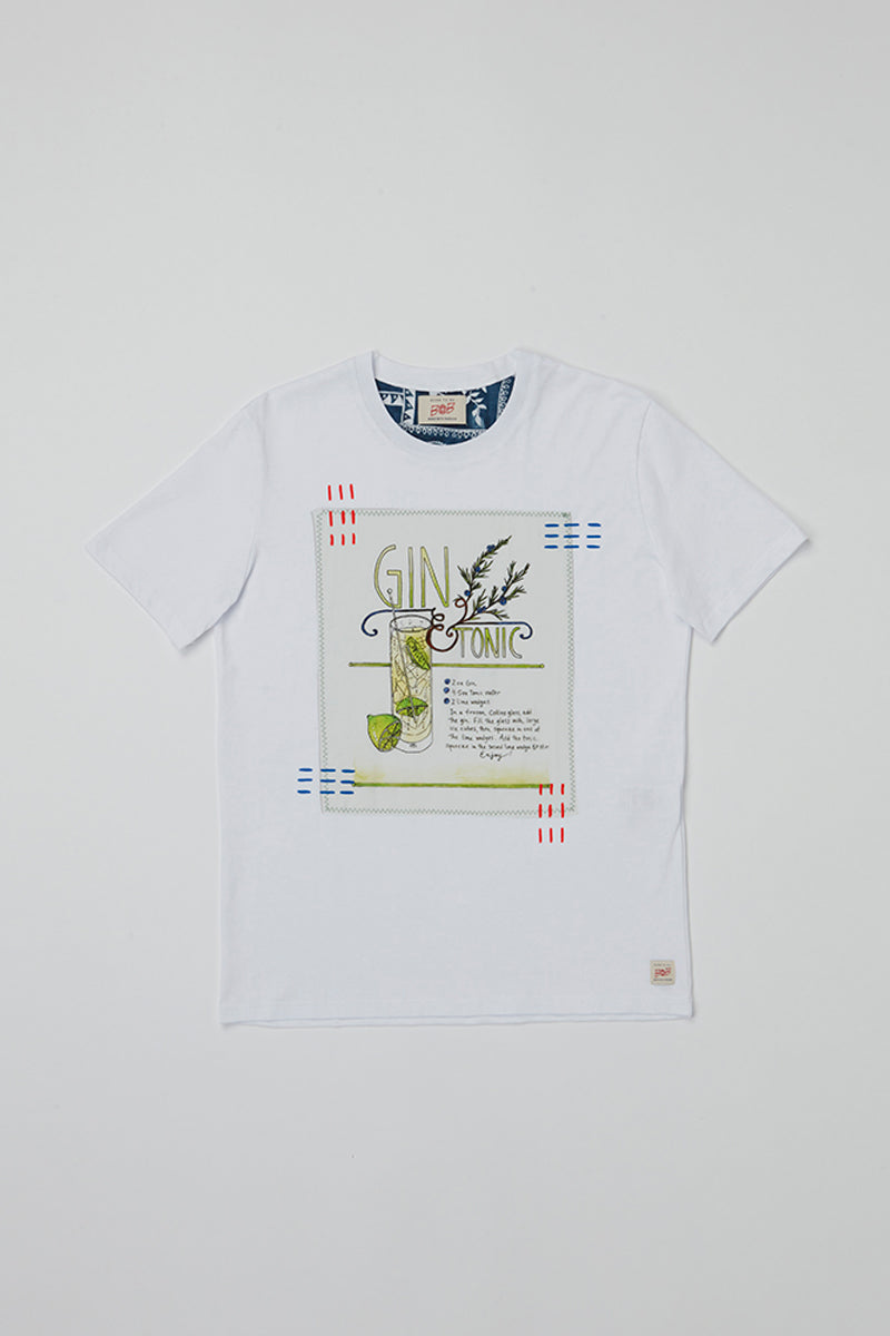 カクテルレシピデザインTシャツ / Col:BLU ネイビー