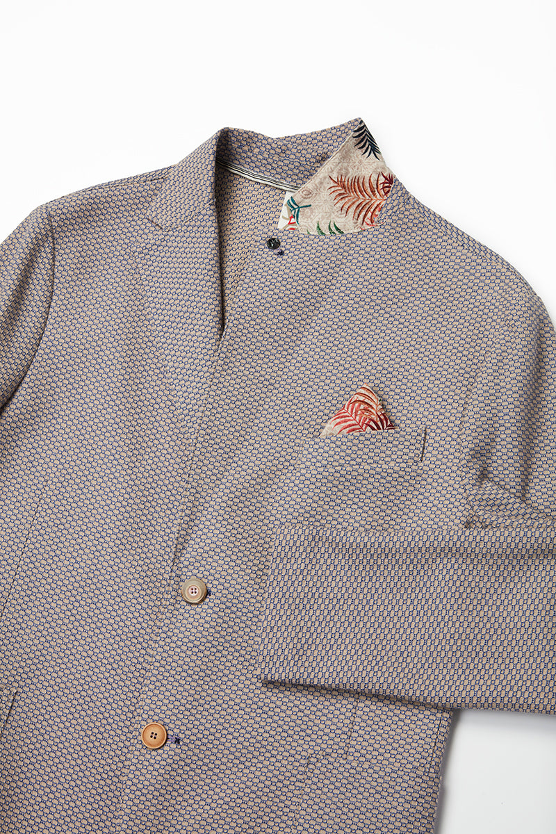 ジャガードパターンイージージャケット / Col:ROYAL ロイヤルブルー