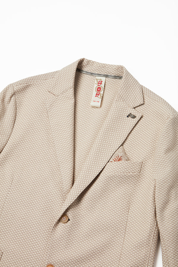 ジャガードパターンイージージャケット / Col:CORDA ロープベージュ