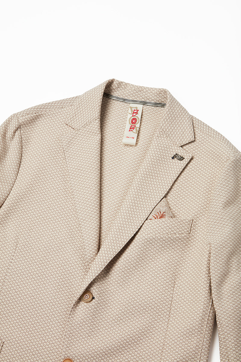 ジャガードパターンイージージャケット / Col:CORDA ロープベージュ