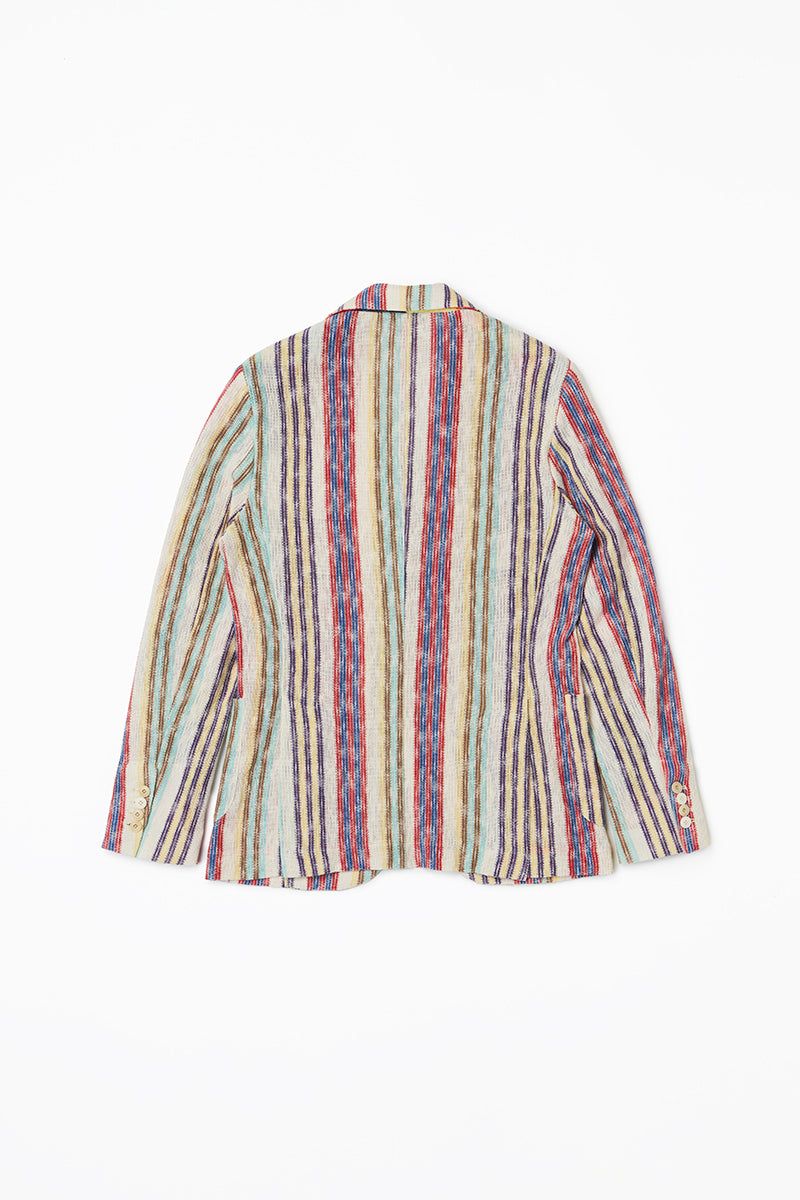 ランダムストライプカラミ織ジャケット / Col:VAR1 マルチ