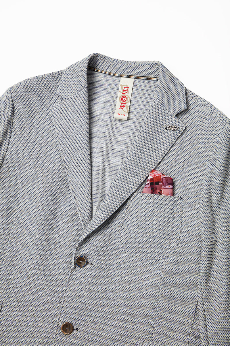 リネンテイストイージージャケット / Col:BLU ネイビー系