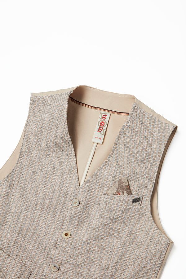 リネンテイストジレ / Col:SABBIA サンドベージュ