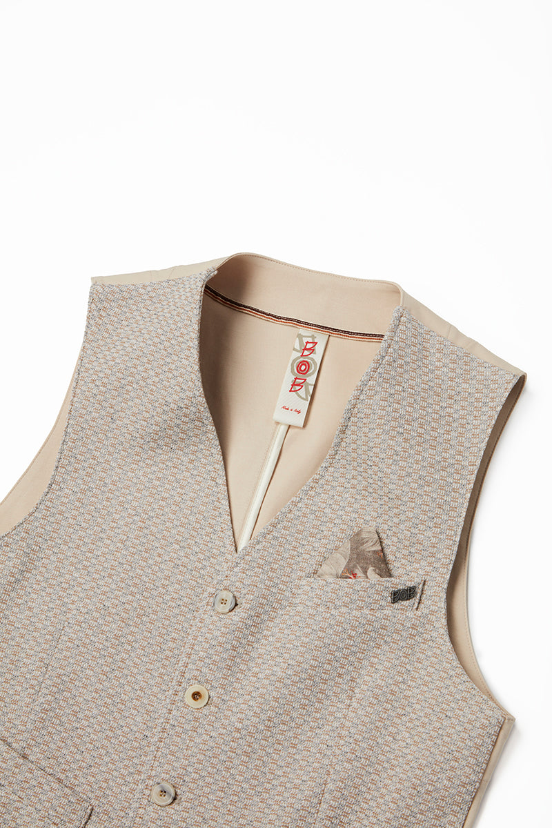 リネンテイストジレ / Col:SABBIA サンドベージュ