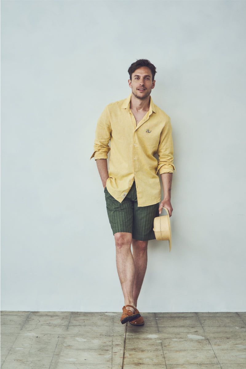 ワンポイントロゴハンドステッチシャツ / Col:BIANCO