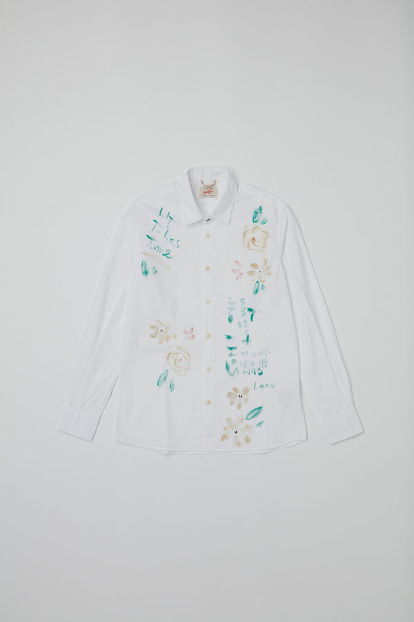 ハンドメイドペイントシャツ / Col:BIANCO ホワイト