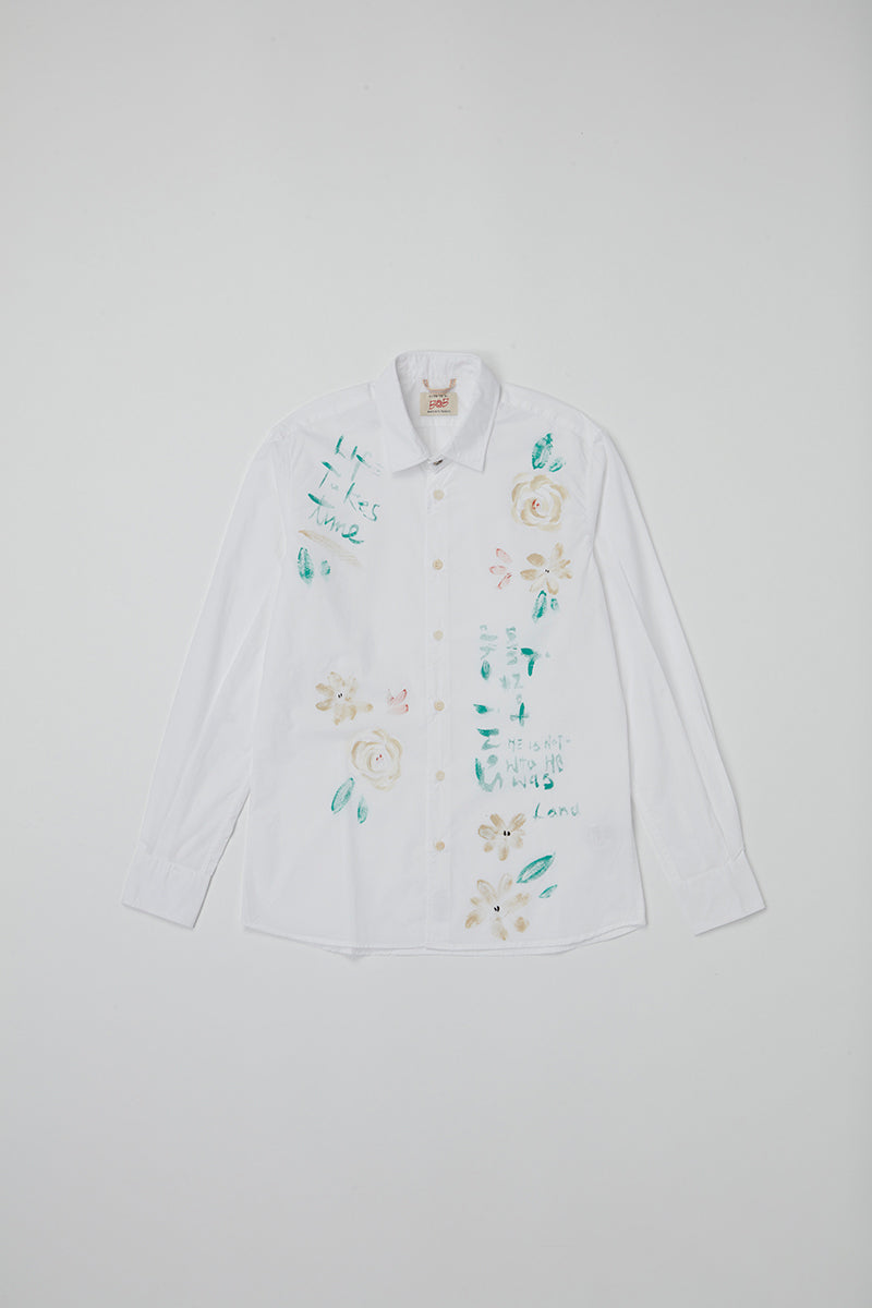 ハンドメイドペイントシャツ / Col:BIANCO ホワイト