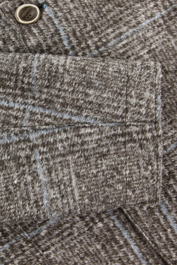 ポケッタブルチェックパターンウールジャケット / Col:VAR1 グレー系