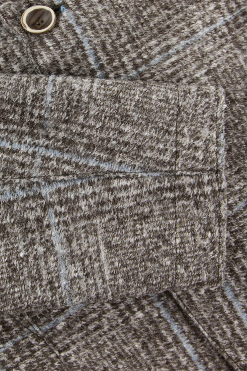 ポケッタブルチェックパターンウールジャケット / Col:VAR1 グレー系