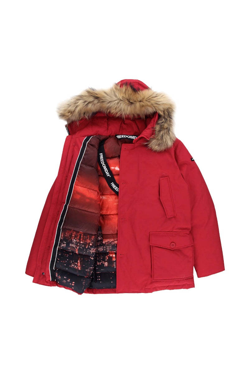 FREEDOMDAY Real down coat №074431107 / RED レッド 