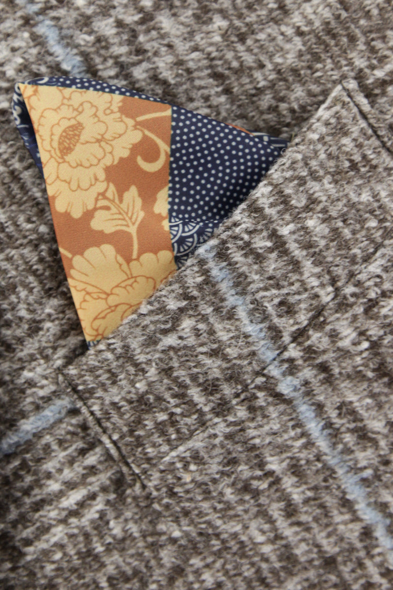 ポケッタブルチェックパターンウールジャケット / Col:VAR1 グレー系