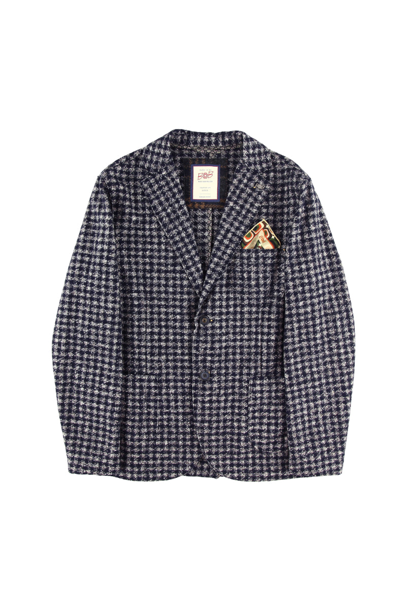 ヘリテージツィードライクチェックジャケット / Col:VAR1 ネイビー系