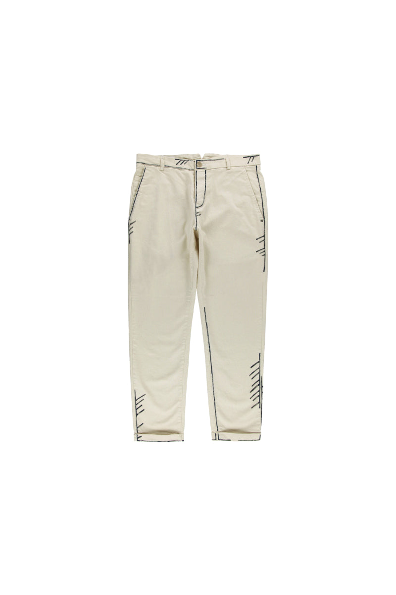 ペイントデザインチノパンツ / COL:GRIGIO オフホワイト系