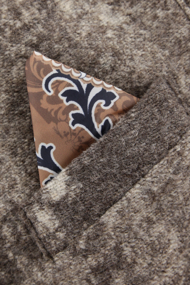 マーブルデザイン ライトウールジャケット / CASTORO ブラウン系