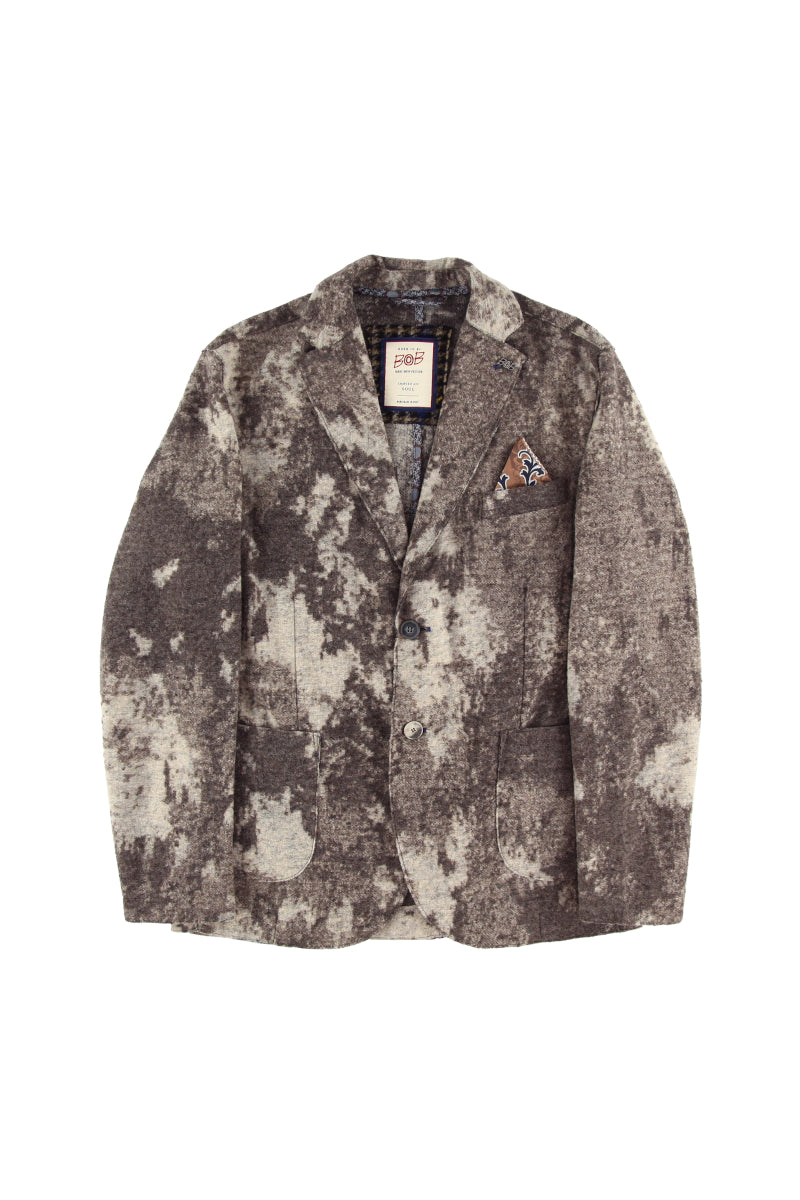 マーブルデザイン ライトウールジャケット / CASTORO ブラウン系