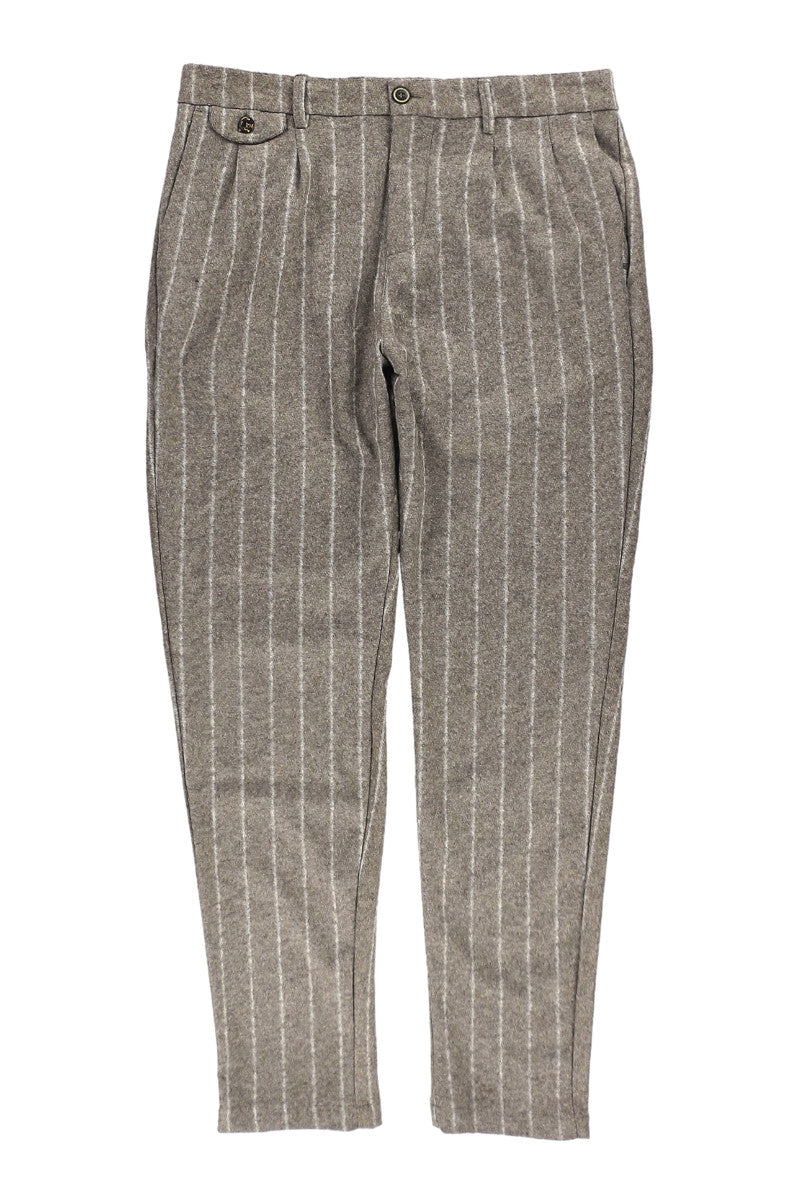 チョークストライプウールパンツ / COL:VAR1 ベージュ系