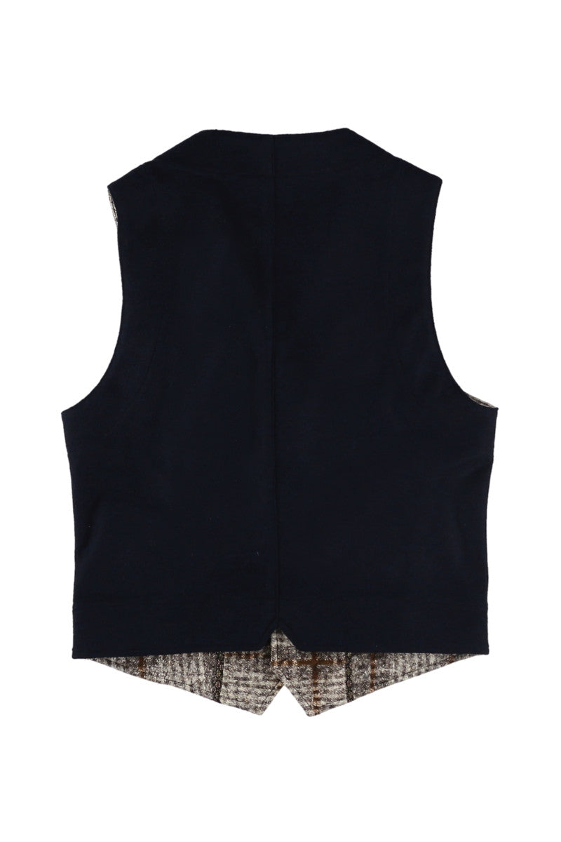 オンブレチェックジレ / COL:VAR1 ブラウン系