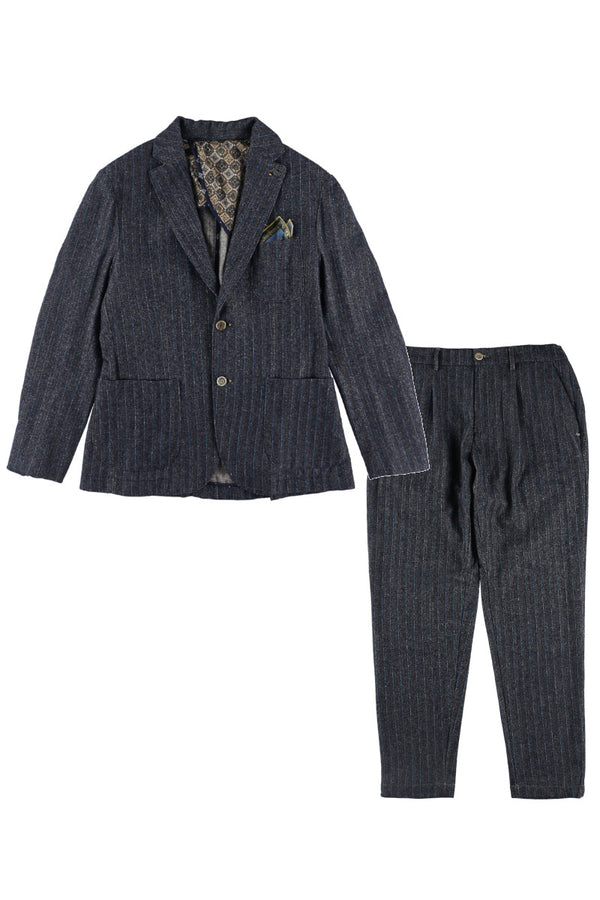 ウールストライプジャケット / COL:PERIORIO インディゴ系