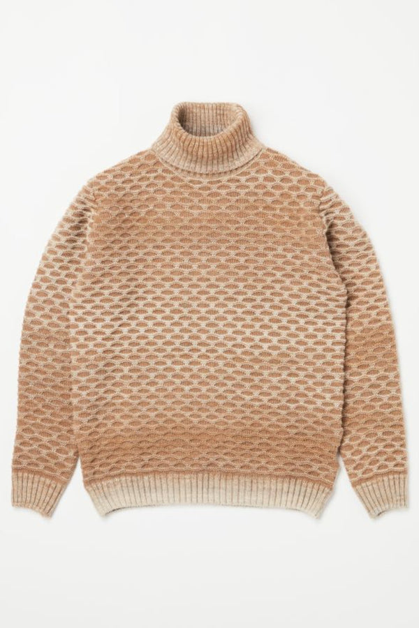 ハニカムタートルネックニット / VAR2 ベージュ系