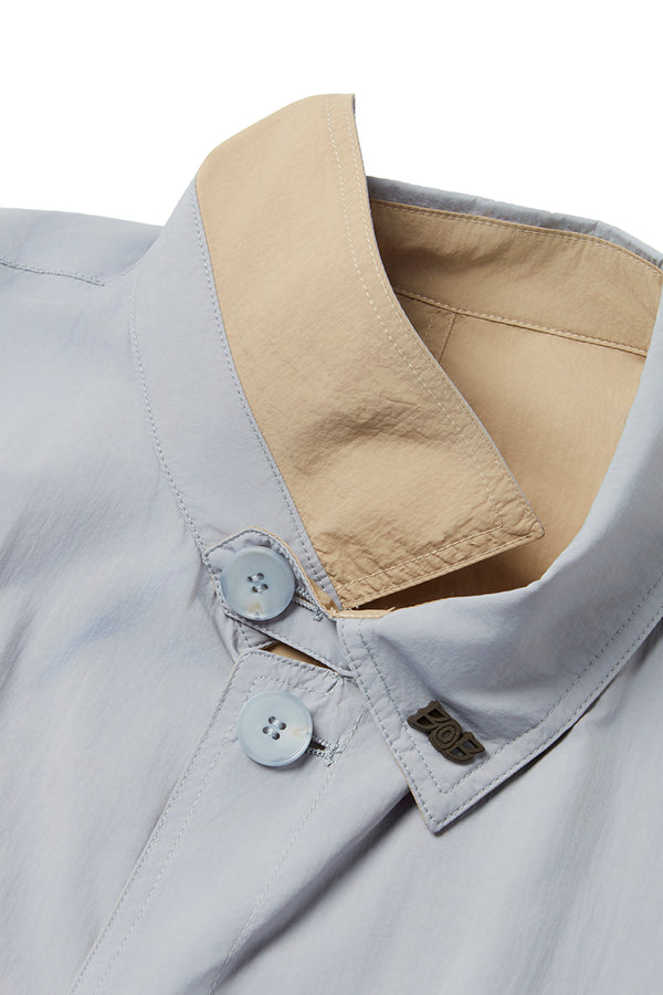 NORWICHI6 パッカブルリバーシブルナイロンコート / AVIO・CORDA スチールブルー・キナリ