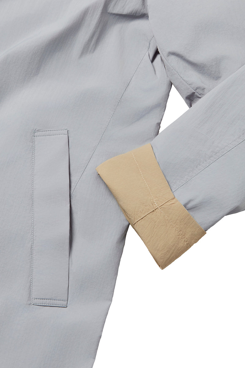 NORWICHI6 パッカブルリバーシブルナイロンコート / AVIO・CORDA スチールブルー・キナリ